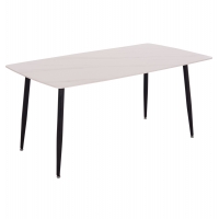 ΤΡΑΠΕΖΙ RAVEN HM18150.01 ΚΕΡΑΜΙΚΟ TOP ΛΕΥΚΟ ΜΑΡΜΑΡΟ-ΜΑΥΡΟ ΜΕΤΑΛΛΟ 160x80x74Υεκ.