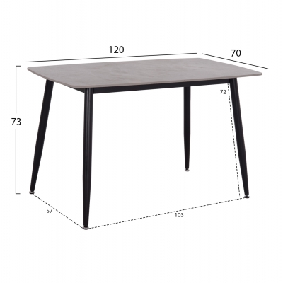 ΤΡΑΠΕΖΙ RAVEN HM9854.13 ΚΕΡΑΜΙΚΟ TOP ΓΚΡΙ ΜΑΡΜΑΡΟ-ΜΑΥΡΟ ΜΕΤΑΛΛΟ 120x70x73Υεκ. ΤΡΑΠΕΖΙ RAVEN HM9854.13 ΚΕΡΑΜΙΚΟ TOP ΓΚΡΙ ΜΑΡΜΑΡΟ-ΜΑΥΡΟ ΜΕΤΑΛΛΟ 120x70x73Υεκ.