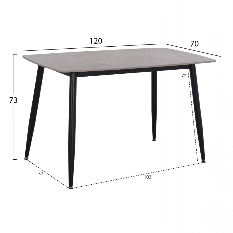 ΤΡΑΠΕΖΙ RAVEN HM9854.13 ΚΕΡΑΜΙΚΟ TOP ΓΚΡΙ ΜΑΡΜΑΡΟ-ΜΑΥΡΟ ΜΕΤΑΛΛΟ 120x70x73Υεκ. ΤΡΑΠΕΖΙ RAVEN HM9854.13 ΚΕΡΑΜΙΚΟ TOP ΓΚΡΙ ΜΑΡΜΑΡΟ-ΜΑΥΡΟ ΜΕΤΑΛΛΟ 120x70x73Υεκ.