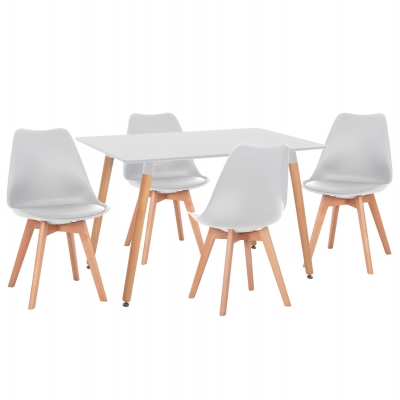 ΣΕΤ ΤΡΑΠΕΖΑΡΙΑΣ 5ΤΜΧ VEGAS HM21184 MDF TOP ΣΕ ΛΕΥΚΟ--ΠΟΔΙΑ ΟΞΙΑΣ