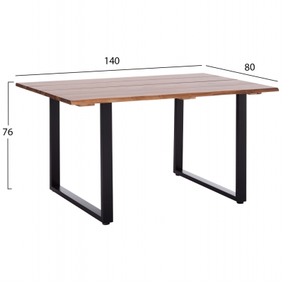 ΤΡΑΠΕΖΙ ΤΡΑΠΕΖΑΡΙΑΣ FRIGGO HM6296.02 ΞΥΛΟ ΑΚΑΚΙΑΣ-2,6εκ πάχος 140x80x76Υεκ.