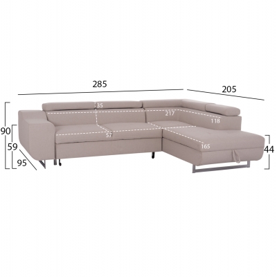 ΓΩΝΙΑΚΟΣ ΚΑΝΑΠΕΣ-ΚΡΕΒΑΤΙ ΜΕ ΑΠΟΘ.ΧΩΡΟ ENCORE HM3301.03R ΜΠΕΖ ΥΦΑΣΜΑ 285x205x90Υεκ. ΓΩΝΙΑΚΟΣ ΚΑΝΑΠΕΣ-ΚΡΕΒΑΤΙ ΜΕ ΑΠΟΘ.ΧΩΡΟ ENCORE HM3301.03R ΜΠΕΖ ΥΦΑΣΜΑ 285x205x90Υεκ.