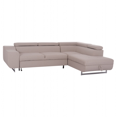 ΓΩΝΙΑΚΟΣ ΚΑΝΑΠΕΣ-ΚΡΕΒΑΤΙ ΜΕ ΑΠΟΘ.ΧΩΡΟ ENCORE HM3301.03R ΜΠΕΖ ΥΦΑΣΜΑ 285x205x90Υεκ.