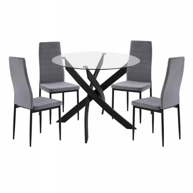 ΣΕΤ ΤΡΑΠΕΖΑΡΙΑΣ 5ΤΜΧ LADY HM21199.01 ΓΥΑΛΙ--ΜΕΤΑΛΛΟ ΣΕ ΜΑΥΡΟ & ΒΕΛΟΥΔΟ ΓΚΡΙ ΣΕΤ ΤΡΑΠΕΖΑΡΙΑΣ 5ΤΜΧ LADY HM21199.01 ΓΥΑΛΙ--ΜΕΤΑΛΛΟ ΣΕ ΜΑΥΡΟ & ΒΕΛΟΥΔΟ ΓΚΡΙ