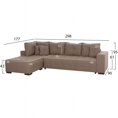 ΓΩΝΙΑΚΟΣ ΚΑΝΑΠΕΣ-ΚΡΕΒΑΤΙ ΜΕ ΑΠΟΘ.ΧΩΡΟ TRENDSTON HM3302.03L ΜΠΕΖ ΥΦΑΣΜΑ 298x177x95Υεκ ΓΩΝΙΑΚΟΣ ΚΑΝΑΠΕΣ-ΚΡΕΒΑΤΙ ΜΕ ΑΠΟΘ.ΧΩΡΟ TRENDSTON HM3302.03L ΜΠΕΖ ΥΦΑΣΜΑ 298x177x95Υεκ