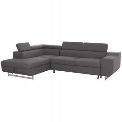 ΓΩΝΙΑΚΟΣ ΚΑΝΑΠΕΣ-ΚΡΕΒΑΤΙ ΜΕ ΑΠΟΘ.ΧΩΡΟ ENCORE HM3301.01L ΓΚΡΙ ΥΦΑΣΜΑ 285x205x90Υεκ.