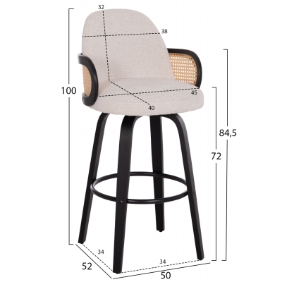 ΣΚΑΜΠΟ ΜΠΑΡ ΠΕΡΙΣΤΡΕΦΟΜΕΝΟ BECKER HM18251.02 PLYWOOD ΜΑΥΡΟ--ΕΚΡΟΥ ΥΦΑΣΜΑ 50x52x100Υ ΣΚΑΜΠΟ ΜΠΑΡ ΠΕΡΙΣΤΡΕΦΟΜΕΝΟ BECKER HM18251.02 PLYWOOD ΜΑΥΡΟ--ΕΚΡΟΥ ΥΦΑΣΜΑ 50x52x100Υ