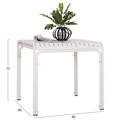 ΤΡΑΠΕΖΙ ΤΕΤΡΑΓΩΝΟ ΑΛΟΥΜΙΝΙΟΥ RACHEL HM6338.02 ΛΕΥΚΟ 80x80x75Υεκ. ΤΡΑΠΕΖΙ ΤΕΤΡΑΓΩΝΟ ΑΛΟΥΜΙΝΙΟΥ RACHEL HM6338.02 ΛΕΥΚΟ 80x80x75Υεκ.