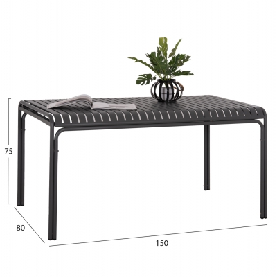 ΤΡΑΠΕΖΙ ΑΛΟΥΜΙΝΙΟΥ RACHEL HM6339.01 ΓΚΡΙ 150x80x75Υεκ. ΤΡΑΠΕΖΙ ΑΛΟΥΜΙΝΙΟΥ RACHEL HM6339.01 ΓΚΡΙ 150x80x75Υεκ.