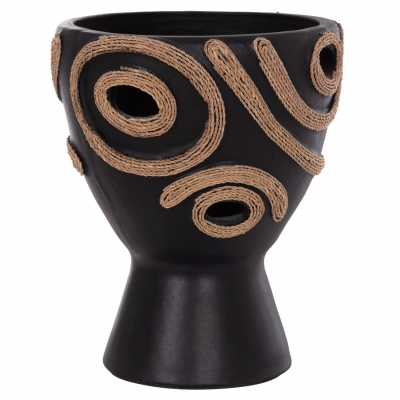 ΕΠΙΤΡΑΠΕΖΙΟ ΔΙΑΚΟΣΜΗΤΙΚΟ ΒΑΖΟ DEAN HM4678.01 ΤΕΡΑΚΟΤΑ ΣΕ ΜΑΥΡΟ--Φ23x29Υεκ.