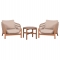 LOUNGE ΣΕΤ SANJI HM21214 ΤΡΑΠΕΖΙ & 2 ΠΟΛΥΘΡΟΝΕΣ--ΞΥΛΟ ΑΚΑΚΙΑΣ-ΑΛΟΥΜΙΝΙΟ-ΣΧΟΙΝΙ