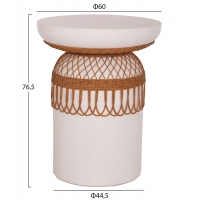 ΤΡΑΠΕΖΙ ΤΡΑΠΕΖΑΡΙΑΣ PRILEP HM18159.02 FIBER CEMENT ΛΕΥΚΟ & RATTAN--Φ60x76,5Υεκ
