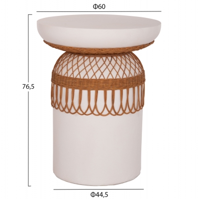 ΒΟΗΘΗΤΙΚΟ ΤΡΑΠΕΖΙ PRILEP HM18159.02 FIBER CEMENT ΛΕΥΚΟ & RATTAN--Φ60x76,5Υεκ ΒΟΗΘΗΤΙΚΟ ΤΡΑΠΕΖΙ PRILEP HM18159.02 FIBER CEMENT ΛΕΥΚΟ & RATTAN--Φ60x76,5Υεκ