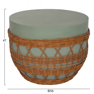 ΤΡΑΠΕΖΙ ΣΑΛΟΝΙΟΥ VILHENA HM18165 FIBER CEMENT ΠΡΑΣΙΝΟ-RATTAN ΦΥΣΙΚΟ Φ56x47Υεκ. ΤΡΑΠΕΖΙ ΣΑΛΟΝΙΟΥ VILHENA HM18165 FIBER CEMENT ΠΡΑΣΙΝΟ-RATTAN ΦΥΣΙΚΟ Φ56x47Υεκ.