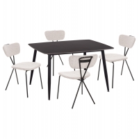 ΣΕΤ ΤΡΑΠΕΖΑΡΙΑΣ 5ΤΜΧ RAVEN HM21067.02 ΚΕΡΑΜΙΚΟ TOP ΜΑΥΡΟ ΜΑΡΜΑΡΟ--ΜΕΤΑΛΛΟ