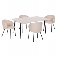 ΣΕΤ ΤΡΑΠΕΖΑΡΙΑΣ 5ΤΜΧ RAVEN HM21069.01 ΚΕΡΑΜΙΚΟ TOP ΛΕΥΚΟ ΜΑΡΜΑΡΟ & 4 ΚΑΡΕΚΛΕΣ