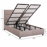 ΚΡΕΒΑΤΙ MILO ΜΕ ΑΠΟΘ.ΧΩΡΟ HM738.22 ΜΠΕΖ TEDDY ΥΦΑΣΜΑ ΓΙΑ ΣΤΡΩΜΑ 140x200εκ