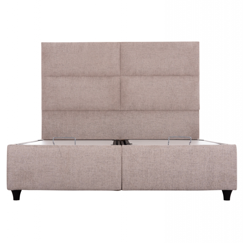 ΚΡΕΒΑΤΙ MILO ΜΕ ΑΠΟΘ.ΧΩΡΟ HM738.22 ΜΠΕΖ TEDDY ΥΦΑΣΜΑ ΓΙΑ ΣΤΡΩΜΑ 140x200εκ