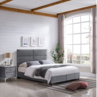 ΚΡΕΒΑΤΙ MILO ΜΕ ΑΠΟΘ.ΧΩΡΟ HM738.10 ΓΚΡΙ ΒΕΛΟΥΔΟ-- ΓΙΑ ΣΤΡΩΜΑ 140x200εκ