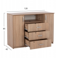 ΣΕΤ ΚΡΕΒΑΤΟΚΑΜΑΡΑΣ 5ΤΜΧ ADLER HM11758 ΜΕΛΑΜΙΝΗ SONAMA OAK-ΓΙΑ ΣΤΡΩΜΑ 160x200εκ