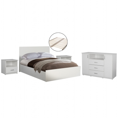 ΣΕΤ ΚΡΕΒΑΤΟΚΑΜΑΡΑΣ 5ΤΜΧ ADLER HM11758.03 ΜΕΛΑΜΙΝΗ ΛΕΥΚΗ-ΓΙΑ ΣΤΡΩΜΑ 160x200εκ