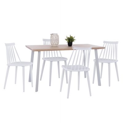 ΣΕΤ ΤΡΑΠΕΖΑΡΙΑΣ 5ΤΜΧ OFIRA HM10634 MDF TOP ΣΕ SONAMA--ΛΕΥΚΕΣ ΚΑΡΕΚΛΕΣ