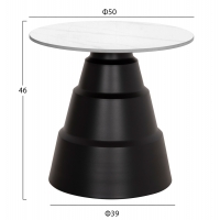 ΣΕΤ 2 ΤΡΑΠΕΖΙΑ ΣΑΛΟΝΙΟΥ LIDOX HM18306.02 SINTERED STONE TOP- SNOW WHITE ΧΡΩΜΑ Φ50 & Φ70