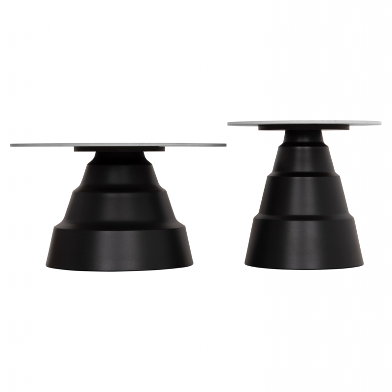 ΣΕΤ 2 ΤΡΑΠΕΖΙΑ ΣΑΛΟΝΙΟΥ LIDOX HM18306.02 SINTERED STONE TOP- SNOW WHITE ΧΡΩΜΑ Φ50 & Φ70