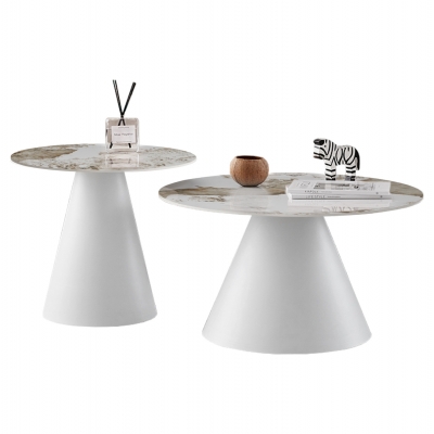 ΣΕΤ 2 ΤΡΑΠΕΖΙΑ ΣΑΛΟΝΙΟΥ RIDGE(X) HM18307.01 SINTERED STONE TOPS--ΒΑΣΕΙΣ ΛΕΥΚΕΣ Φ50 & Φ70 ΣΕΤ 2 ΤΡΑΠΕΖΙΑ ΣΑΛΟΝΙΟΥ RIDGE(X) HM18307.01 SINTERED STONE TOPS--ΒΑΣΕΙΣ ΛΕΥΚΕΣ Φ50 & Φ70