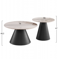 ΣΕΤ 2 ΤΡΑΠΕΖΙΑ ΣΑΛΟΝΙΟΥ RIDGE(X) HM18307.02 SINTERED STONE TOPS--ΒΑΣΕΙΣ ΜΑΥΡΕΣ Φ50 & Φ70 ΣΕΤ 2 ΤΡΑΠΕΖΙΑ ΣΑΛΟΝΙΟΥ RIDGE(X) HM18307.02 SINTERED STONE TOPS--ΒΑΣΕΙΣ ΜΑΥΡΕΣ Φ50 & Φ70
