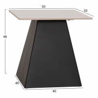 ΣΕΤ 2 ΤΡΑΠΕΖΙΑ ΣΑΛΟΝΙΟΥ QUBER(X) HM18311.02 SINTERED STONE ΤΕΤΡΑΓΩΝΟ--ΒΑΣΕΙΣ ΜΑΥΡΕΣ