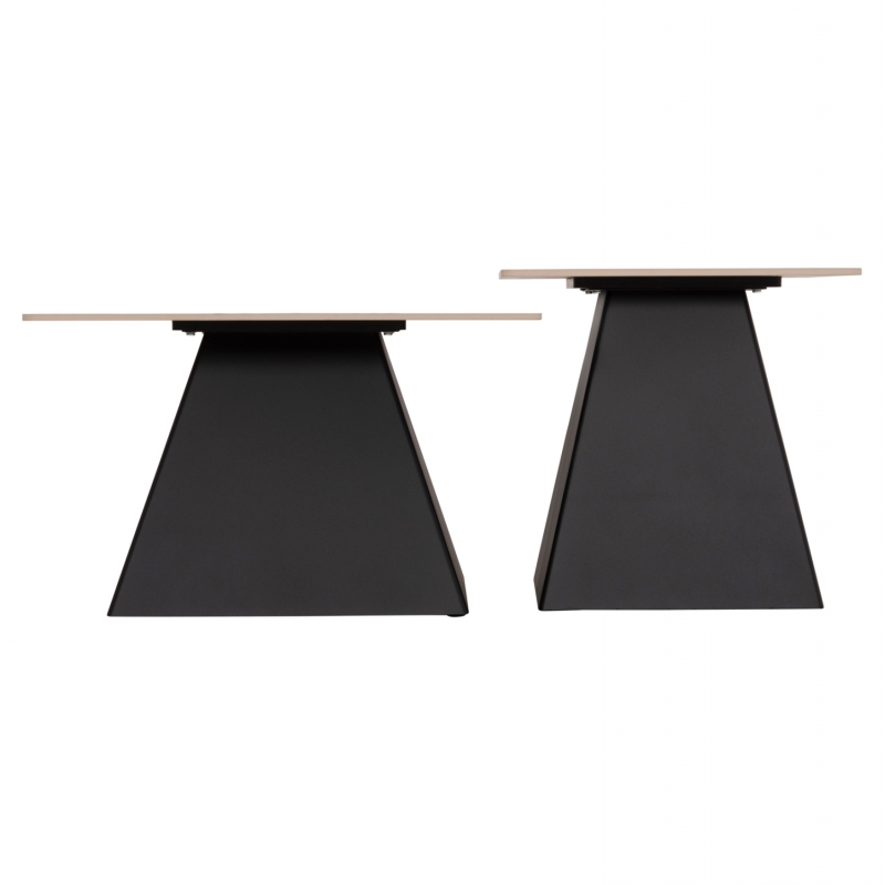 ΣΕΤ 2 ΤΡΑΠΕΖΙΑ ΣΑΛΟΝΙΟΥ QUBER(X) HM18311.02 SINTERED STONE ΤΕΤΡΑΓΩΝΟ--ΒΑΣΕΙΣ ΜΑΥΡΕΣ