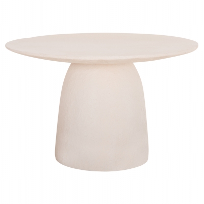 ΤΡΑΠΕΖΙ ΤΡΑΠΕΖΑΡΙΑΣ ΣΤΡΟΓΓΥΛΟ SEPPO HM18154.02 FIBER CEMENT ΛΕΥΚΟ--Φ119,5x75,5Υεκ.