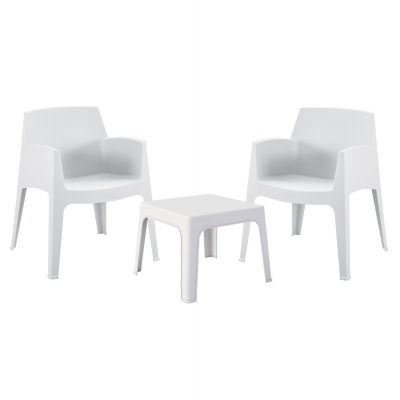 ΣΕΤ 3ΤΜΧ ΠΟΛΥΠΡΟΠΥΛΕΝΙΟΥ SLEEK HM21267.01 ΤΡΑΠΕΖΑΚΙ & 2 ΠΟΛΥΘΡΟΝΕΣ-ΛΕΥΚΟ