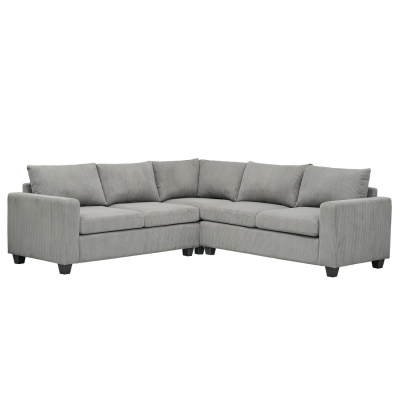 ΓΩΝΙΑΚΟΣ ΚΑΝΑΠΕΣ CALDER HM3286.01 ΓΚΡΙ ΥΦΑΣΜΑ 254x254x90(κάθισμα)x91Υεκ.