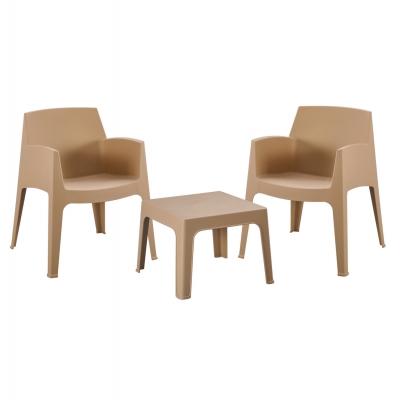 ΣΕΤ 3ΤΜΧ ΠΟΛΥΠΡΟΠΥΛΕΝΙΟΥ SLEEK HM21267.03 ΤΡΑΠΕΖΑΚΙ & 2 ΠΟΛΥΘΡΟΝΕΣ-ΚΑΠΟΥΤΣΙΝΟ