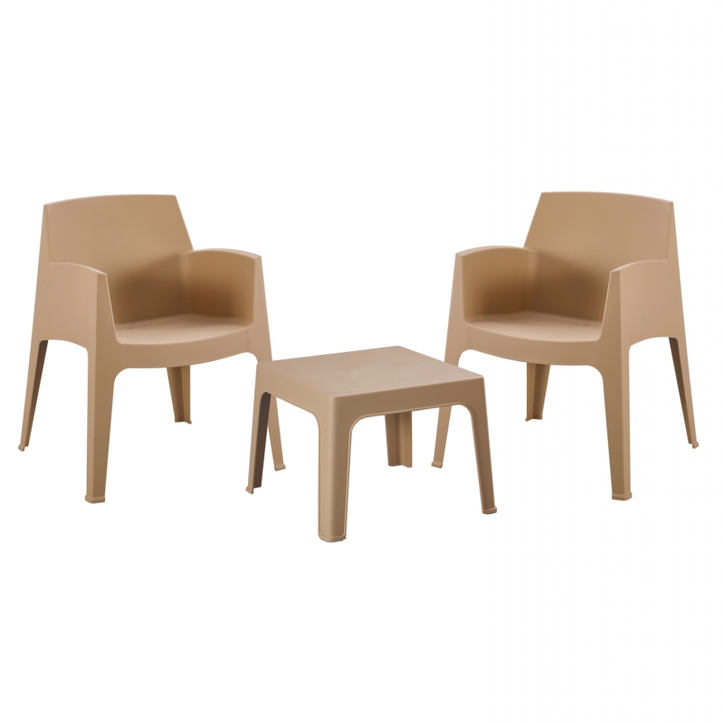 ΣΕΤ 3ΤΜΧ ΠΟΛΥΠΡΟΠΥΛΕΝΙΟΥ SLEEK HM21267.03 ΤΡΑΠΕΖΑΚΙ & 2 ΠΟΛΥΘΡΟΝΕΣ-ΚΑΠΟΥΤΣΙΝΟ