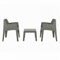 ΣΕΤ 3ΤΜΧ ΠΟΛΥΠΡΟΠΥΛΕΝΙΟΥ SLEEK HM21267.05 ΤΡΑΠΕΖΑΚΙ & 2 ΠΟΛΥΘΡΟΝΕΣ-DARK OLIVE GREEN