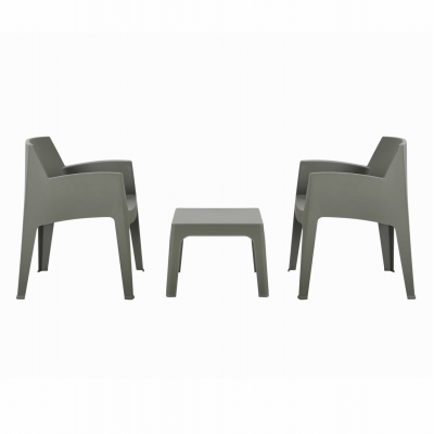 ΣΕΤ 3ΤΜΧ ΠΟΛΥΠΡΟΠΥΛΕΝΙΟΥ SLEEK HM21267.05 ΤΡΑΠΕΖΑΚΙ & 2 ΠΟΛΥΘΡΟΝΕΣ-DARK OLIVE GREEN