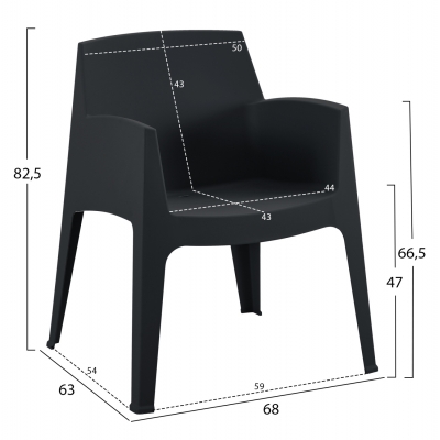 ΣΕΤ 3ΤΜΧ ΠΟΛΥΠΡΟΠΥΛΕΝΙΟΥ SLEEK HM21267.02 ΤΡΑΠΕΖΑΚΙ & 2 ΠΟΛΥΘΡΟΝΕΣ-ΜΑΥΡΟ