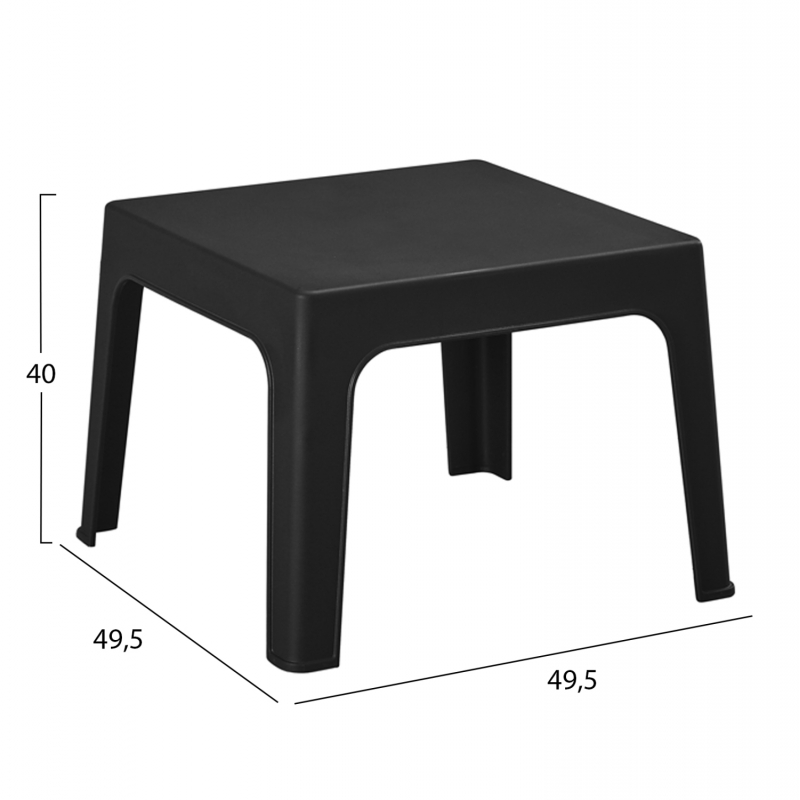 ΣΕΤ 3ΤΜΧ ΠΟΛΥΠΡΟΠΥΛΕΝΙΟΥ SLEEK HM21267.02 ΤΡΑΠΕΖΑΚΙ & 2 ΠΟΛΥΘΡΟΝΕΣ-ΜΑΥΡΟ