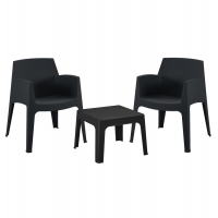 ΣΕΤ 3ΤΜΧ ΠΟΛΥΠΡΟΠΥΛΕΝΙΟΥ SLEEK HM21267.02 ΤΡΑΠΕΖΑΚΙ & 2 ΠΟΛΥΘΡΟΝΕΣ-ΜΑΥΡΟ