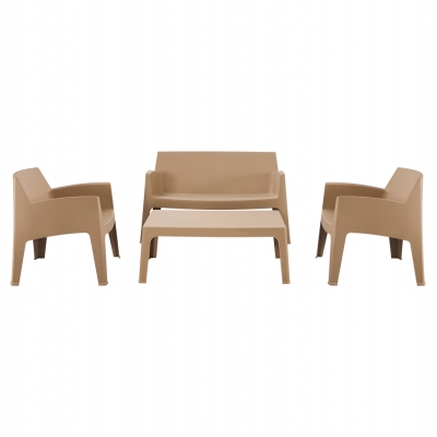 ΣΕΤ ΣΑΛΟΝΙ ΕΞ.ΧΩΡΟΥ 4ΤΜΧ SLEEK HM21268.03 ΚΑΠΟΥΤΣΙΝΟ ΠΟΛΥΠΡΟΠΥΛΕΝΙΟ