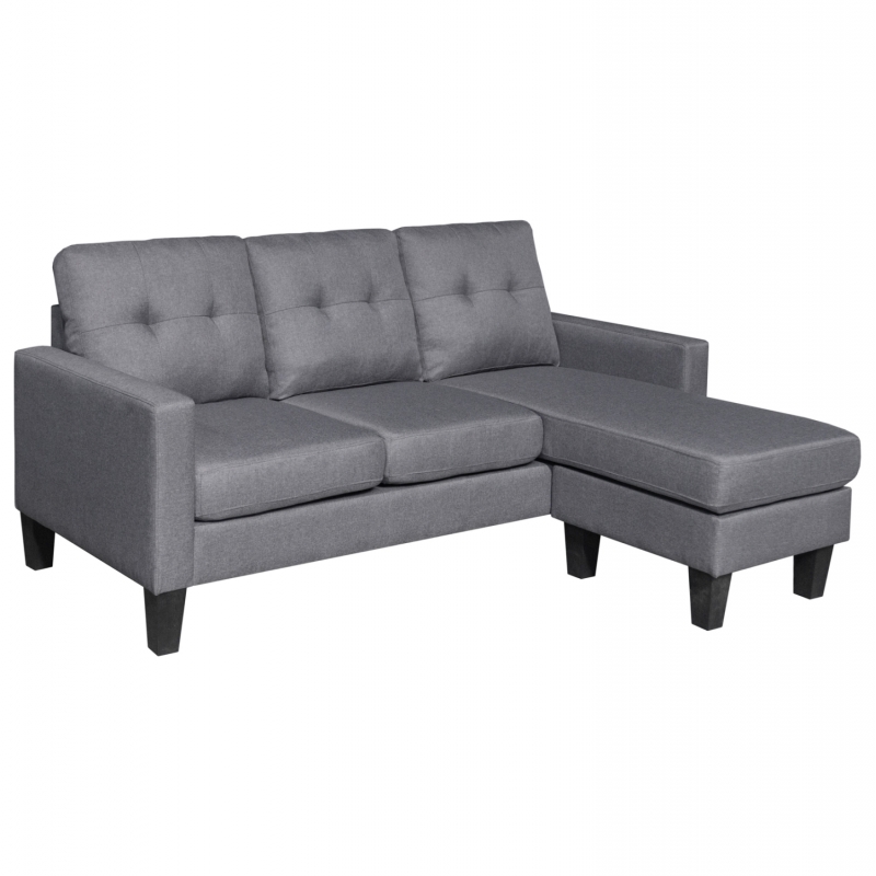 ΚΑΝΑΠΕΣ ΓΩΝΙΑ ΑΝΑΣΤΡΕΨΙΜΗ MEGGY HM3297.01 ΓΚΡΙ ΥΦΑΣΜΑ 184,5x129x86Yεκ.