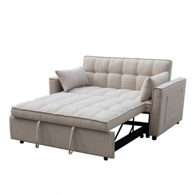 ΚΑΝΑΠΕΣ ΚΡΕΒΑΤΙ 2-ΘΕΣΙΟΣ BORG HM3289.03 ΜΠΕΖ ΥΦΑΣΜΑ 142x94x78Υεκ