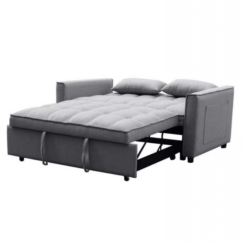 ΚΑΝΑΠΕΣ ΚΡΕΒΑΤΙ 2-ΘΕΣΙΟΣ BORG HM3289.01 ΓΚΡΙ ΥΦΑΣΜΑ 142x94x78Υεκ