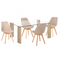 ΣΕΤ ΤΡΑΠΕΖΑΡΙΑΣ 5ΤΜΧ MORGAN HM21269.02 ΤΡΑΠΕΖΙ & 4 ΚΑΡΕΚΛΕΣ - ΜΠΕΖ ΥΦΑΣΜΑ ΣΕΤ ΤΡΑΠΕΖΑΡΙΑΣ 5ΤΜΧ MORGAN HM21269.02 ΤΡΑΠΕΖΙ & 4 ΚΑΡΕΚΛΕΣ - ΜΠΕΖ ΥΦΑΣΜΑ
