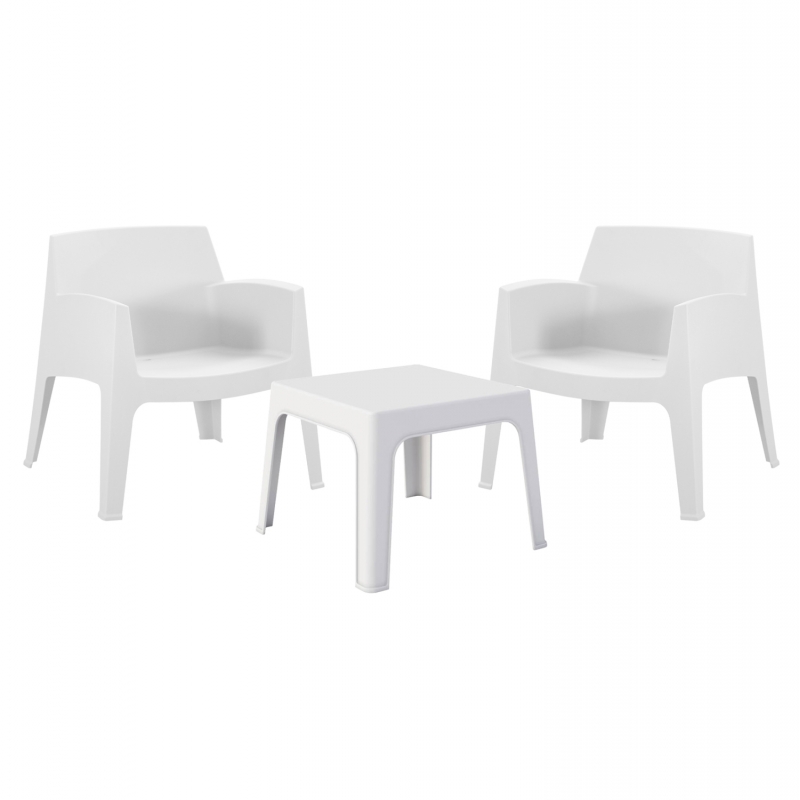 ΣΕΤ LOUNGE 3ΤΜΧ SLEEK HM21274.01 ΛΕΥΚΟ ΠΟΛΥΠΡΟΠΥΛΕΝΙΟ