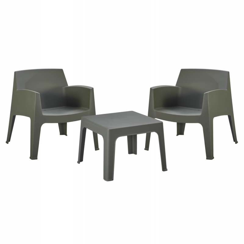 ΣΕΤ LOUNGE 3ΤΜΧ SLEEK HM21274.05 DARK OLIVE GREEN ΠΟΛΥΠΡΟΠΥΛΕΝΙΟ