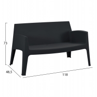ΣΕΤ LOUNGE 4ΤΜΧ SLEEK HM21275.02 ΜΑΥΡΟ ΠΟΛΥΠΡΟΠΥΛΕΝΙΟ